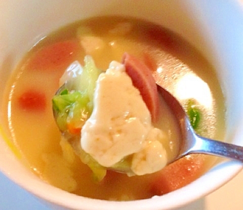 重曹でトロトロ豆腐の洋風スープ