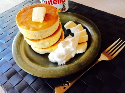 厚焼きの型を買ったのですが、なかなかふわふわにならず・・・どっしりパンケーキばかり食べてました。ようやくふわっと出来て美味しかったです＾＾ありがとうございます♪