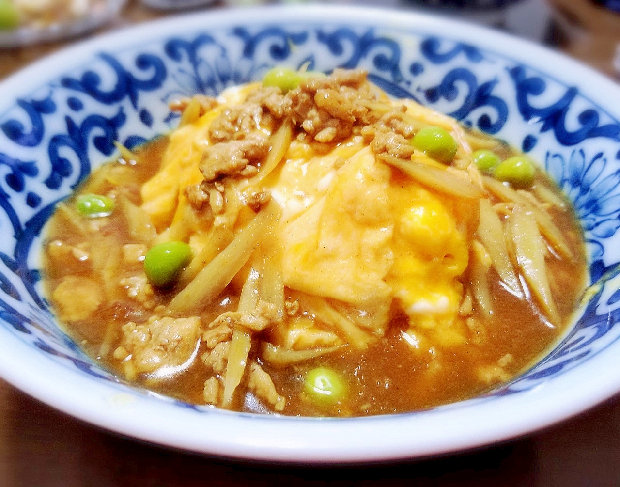 めんつゆで 鶏ごぼうカレー天津飯 レシピ 作り方 By こぶた 楽天レシピ
