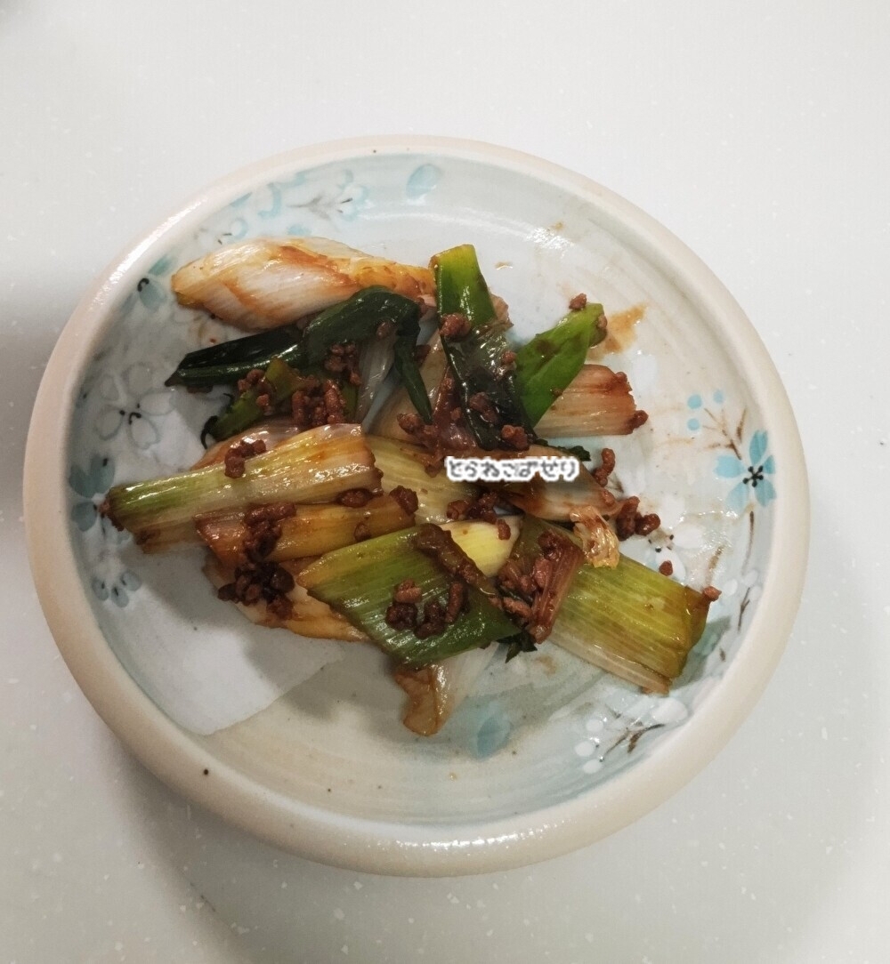 ねぎとひき肉の炒め物