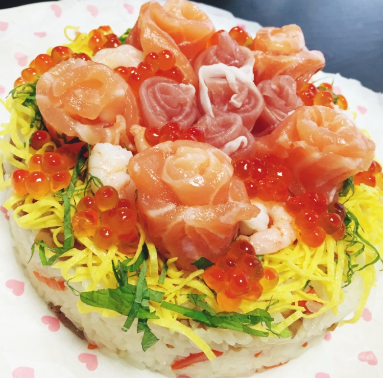 華やか チラシ寿司ケーキ レシピ 作り方 By よーこ0606 楽天レシピ