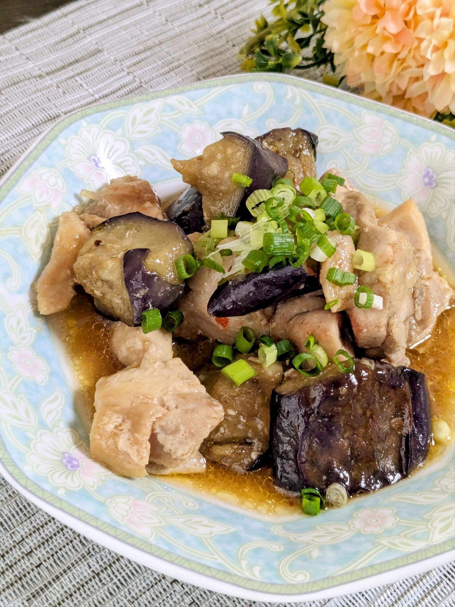 〜鶏もも肉となすのオイスターソース炒め〜