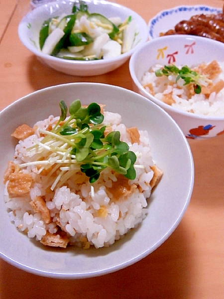 子どもも喜ぶ きつねご飯 簡単混ぜるだけ レシピ 作り方 By はちわれ413 楽天レシピ
