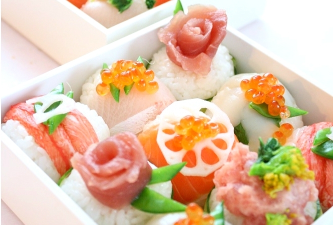 お花がいっぱい 花畑寿司 でひな祭りを可愛く盛り上げよう デイリシャス 楽天レシピ お花がいっぱい 花畑寿司 でひな祭りを可愛く盛り上げよう デイリシャス 楽天レシピ