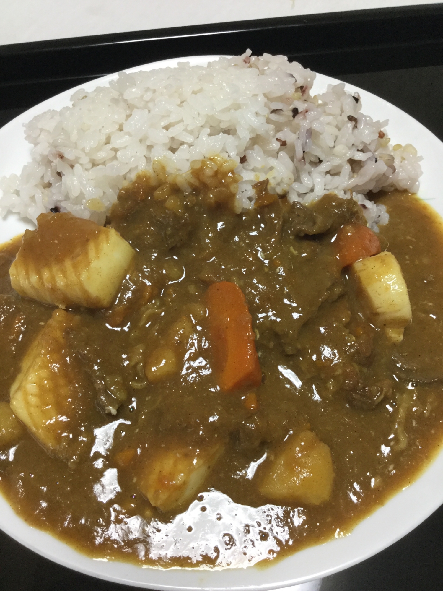 冷凍イカとホタテでカレー