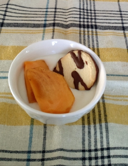 柿とお菓子♪ヨーグルト♡