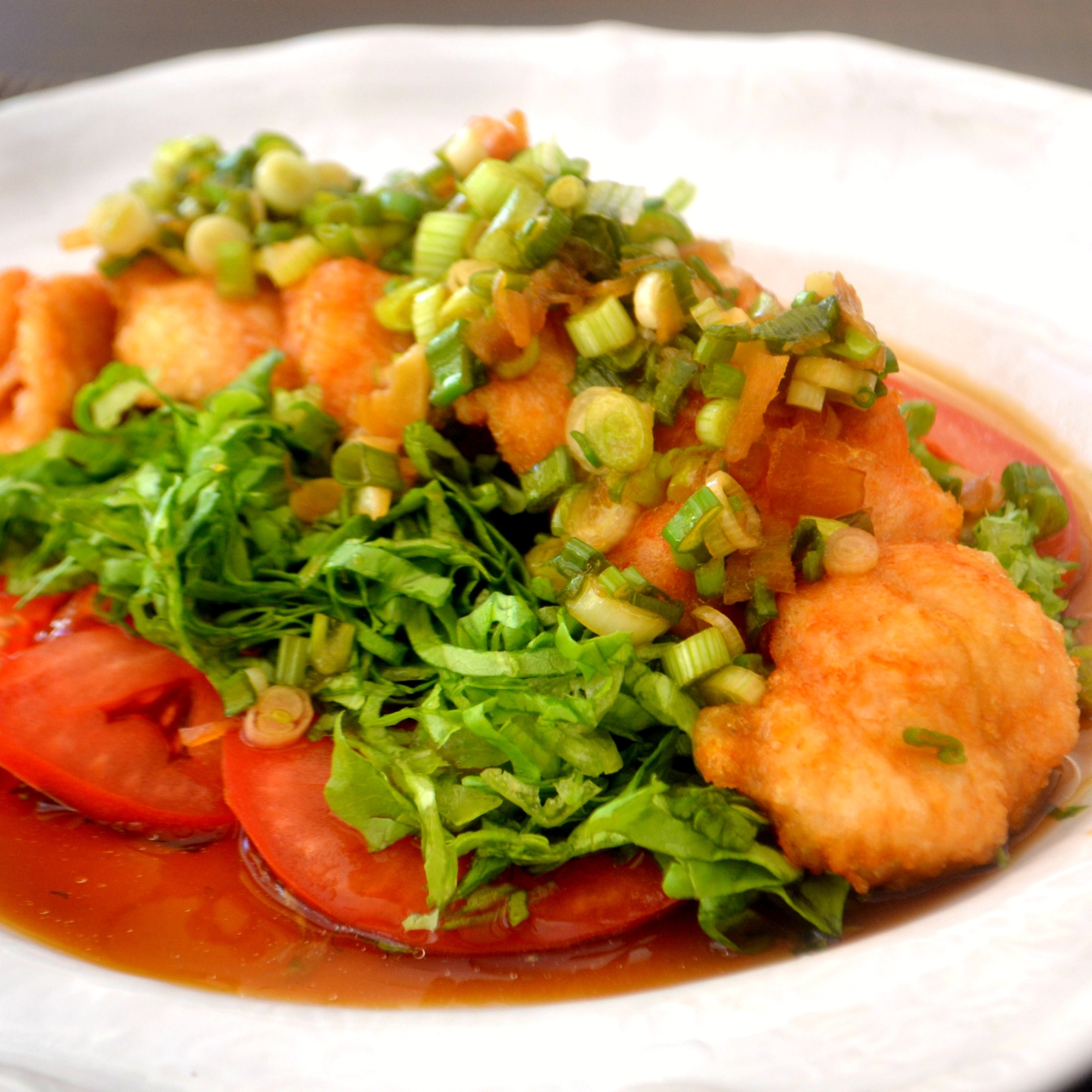 海外でアジア料理★香味ソースチキン(油淋鶏)