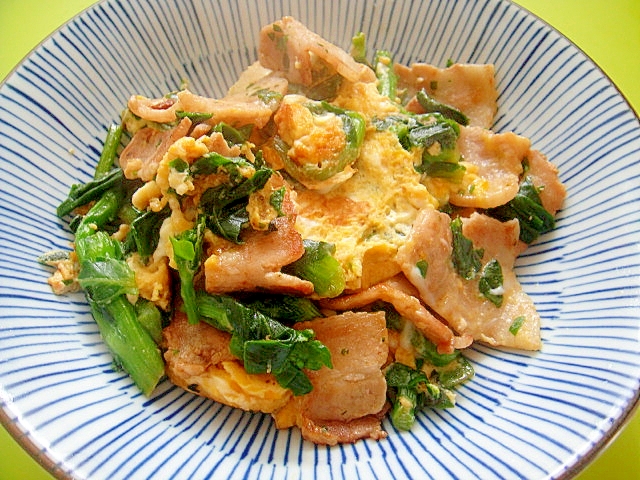 豚バラと菜の花の卵炒め レシピ 作り方 By Mint74 楽天レシピ 豚バラと菜の花の卵炒め レシピ 作り方 By Mint74 楽天レシピ