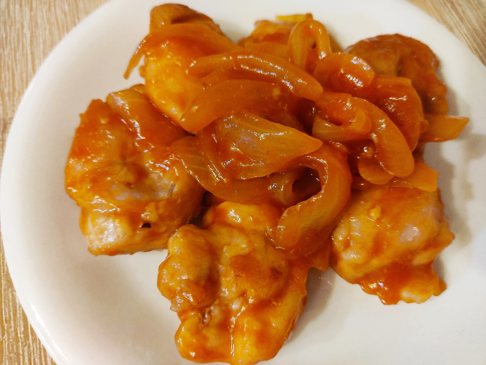 お弁当にも 鶏もも肉と玉ねぎのケチャップ炒め レシピ 作り方 By Makicchi 楽天レシピ
