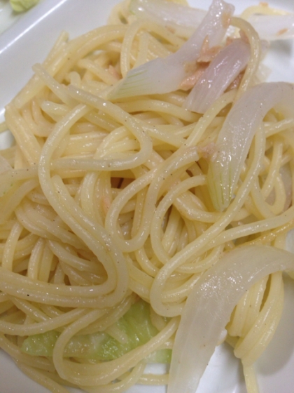 ツナとキャベツと玉ねぎのあっさりパスタ