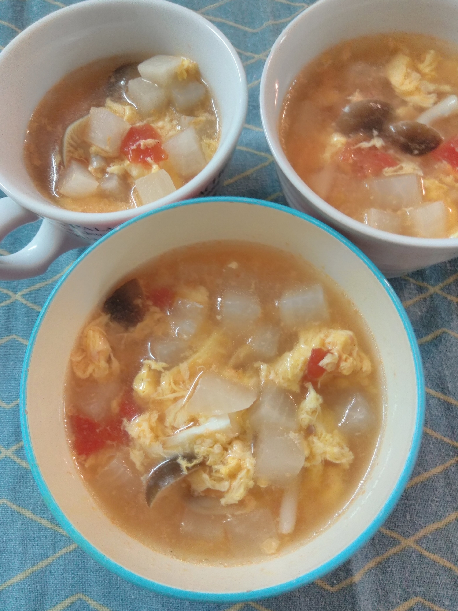 大根&トマト&しめじの卵スープ