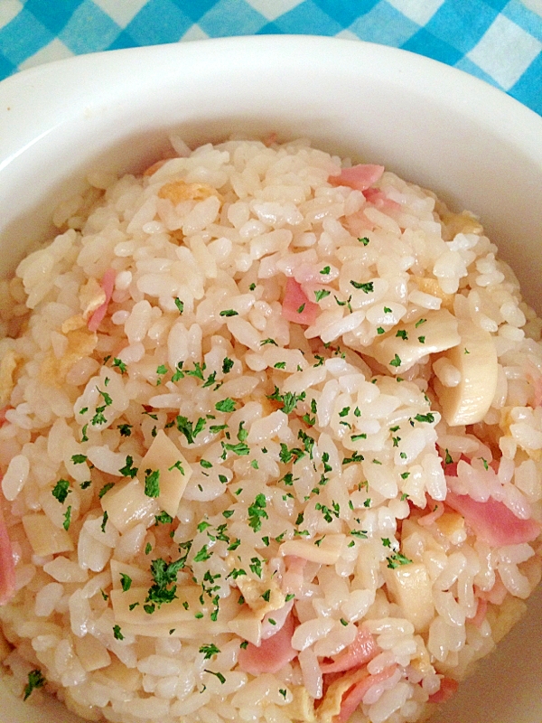 ベーコン&油揚げの炒飯♪