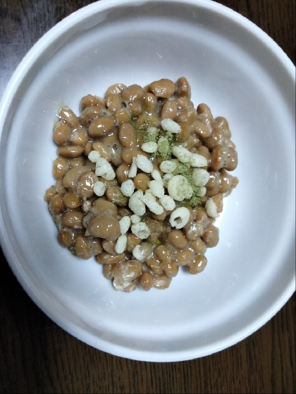 納豆アレンジ❁天かすと青のりごま油