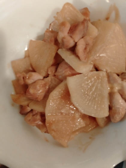 大根消費☆鶏肉と大根の照りマヨ炒め