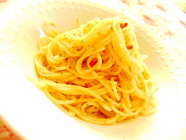 バジルとパセリのペペロンチーノ パスタ レシピ 作り方 By 小太郎１２１２ 楽天レシピ