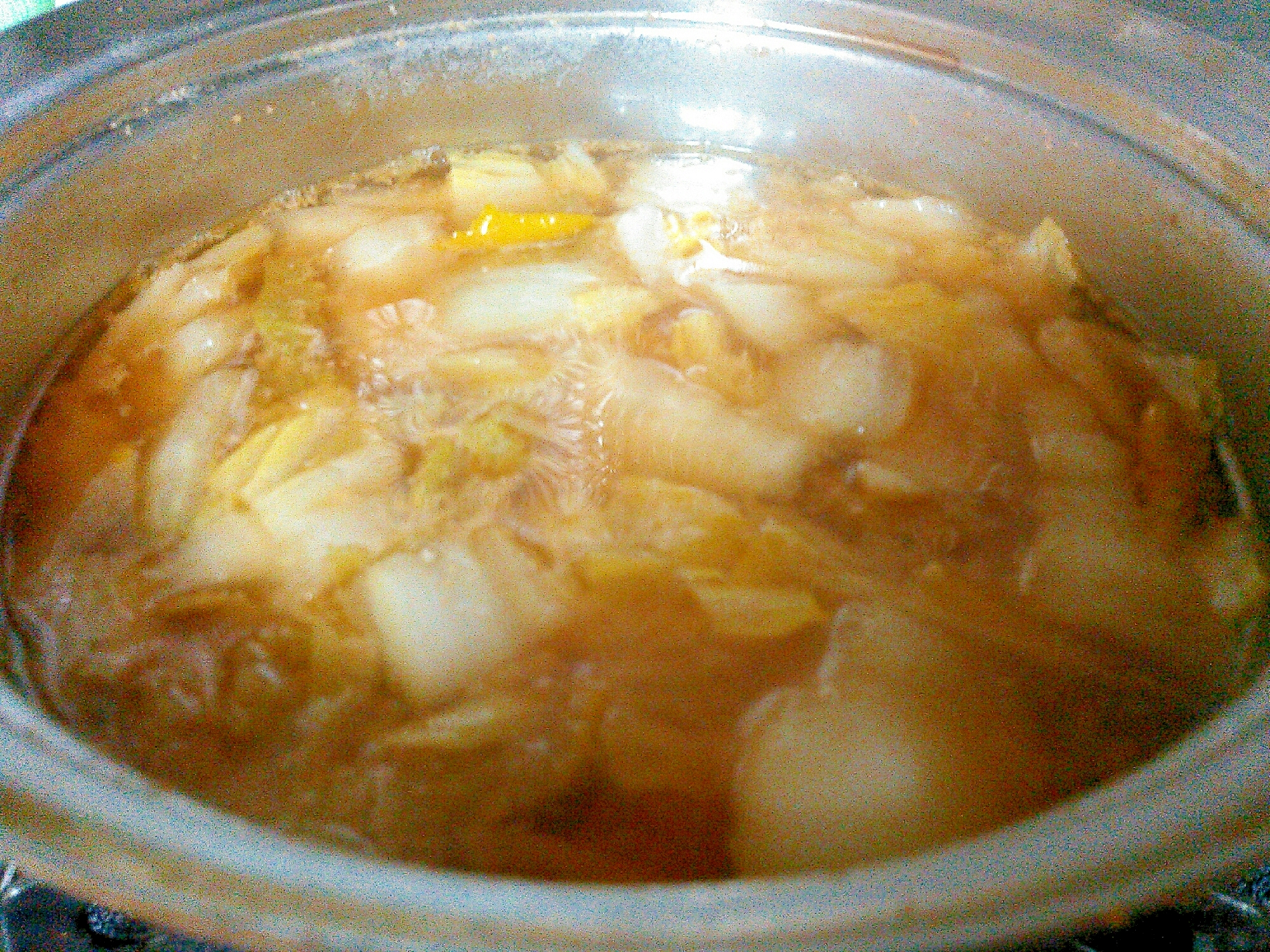 白菜の漬物と柚子のピリ辛味噌スープ
