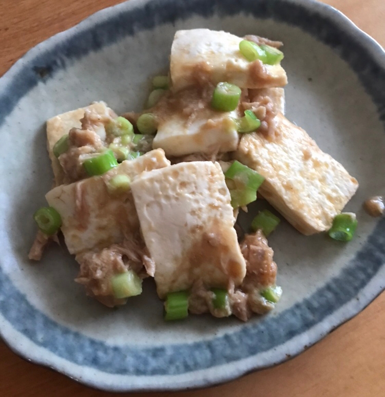 木綿豆腐とツナの液味噌炒め
