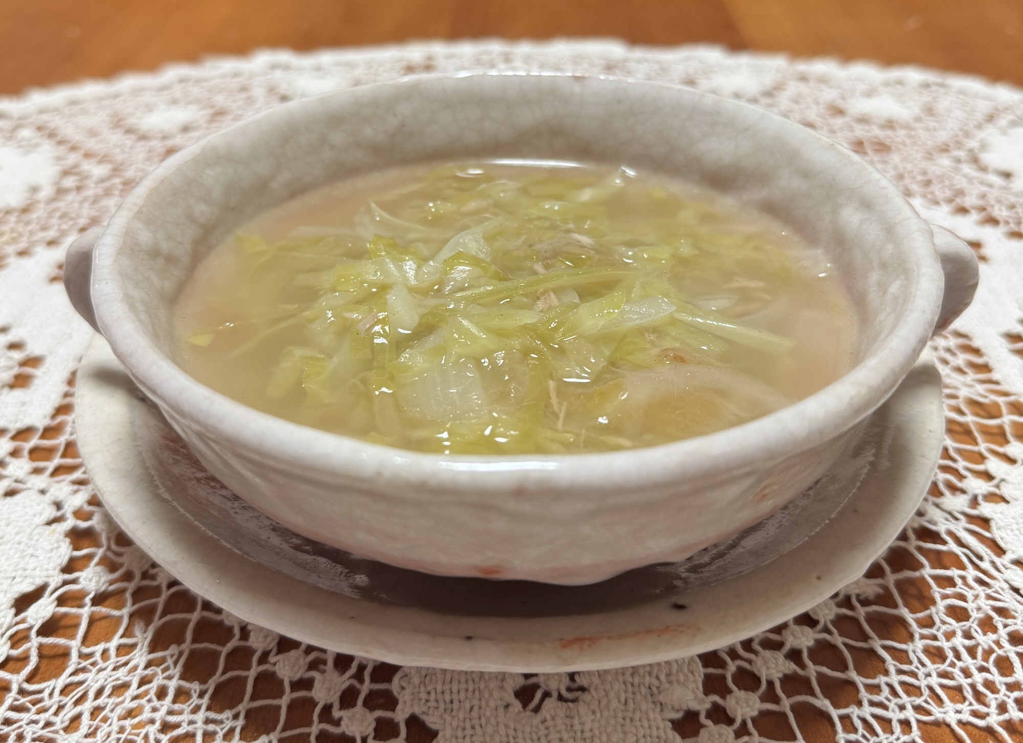 ストウブで!ツナ缶とキャベツと玉ねぎの☆スープ