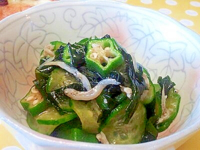 おくら&しらすの酢の物