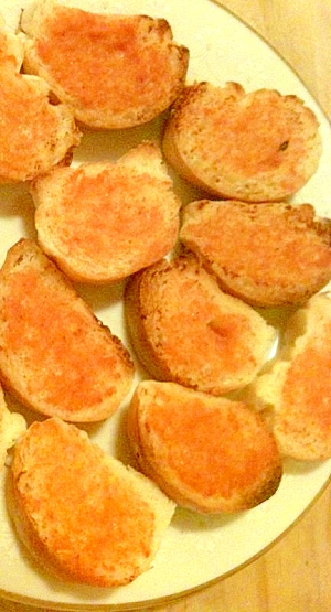 ふわっと軽い☆明太ガーリックブレッド