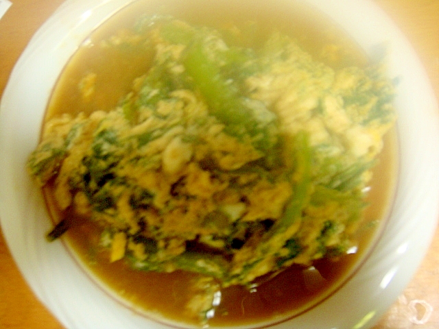 春菊のすき焼き風卵とじ
