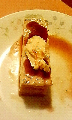 バター風味マーガリンとポン酢がけ厚揚げ焼き レシピ 作り方 By ビックマミ 楽天レシピ