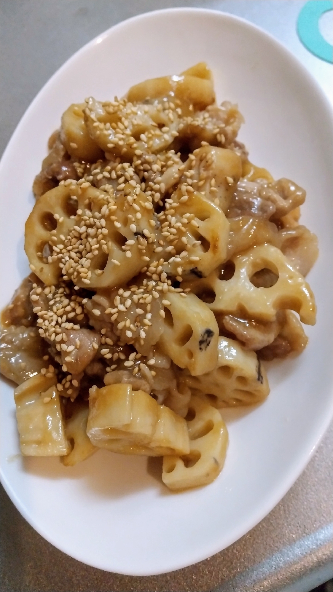 すき焼きのたれで！豚れんこん炒め(^^)d