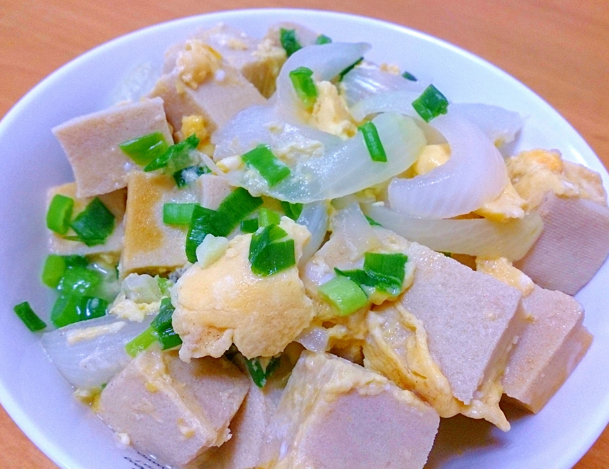 今が旬♪新玉ねぎと高野豆腐の玉子とじ☆