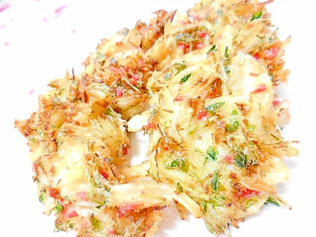 ❤豆苗と紅生姜と玉葱のかき揚げ❤ レシピ・作り方 by 小太郎1212