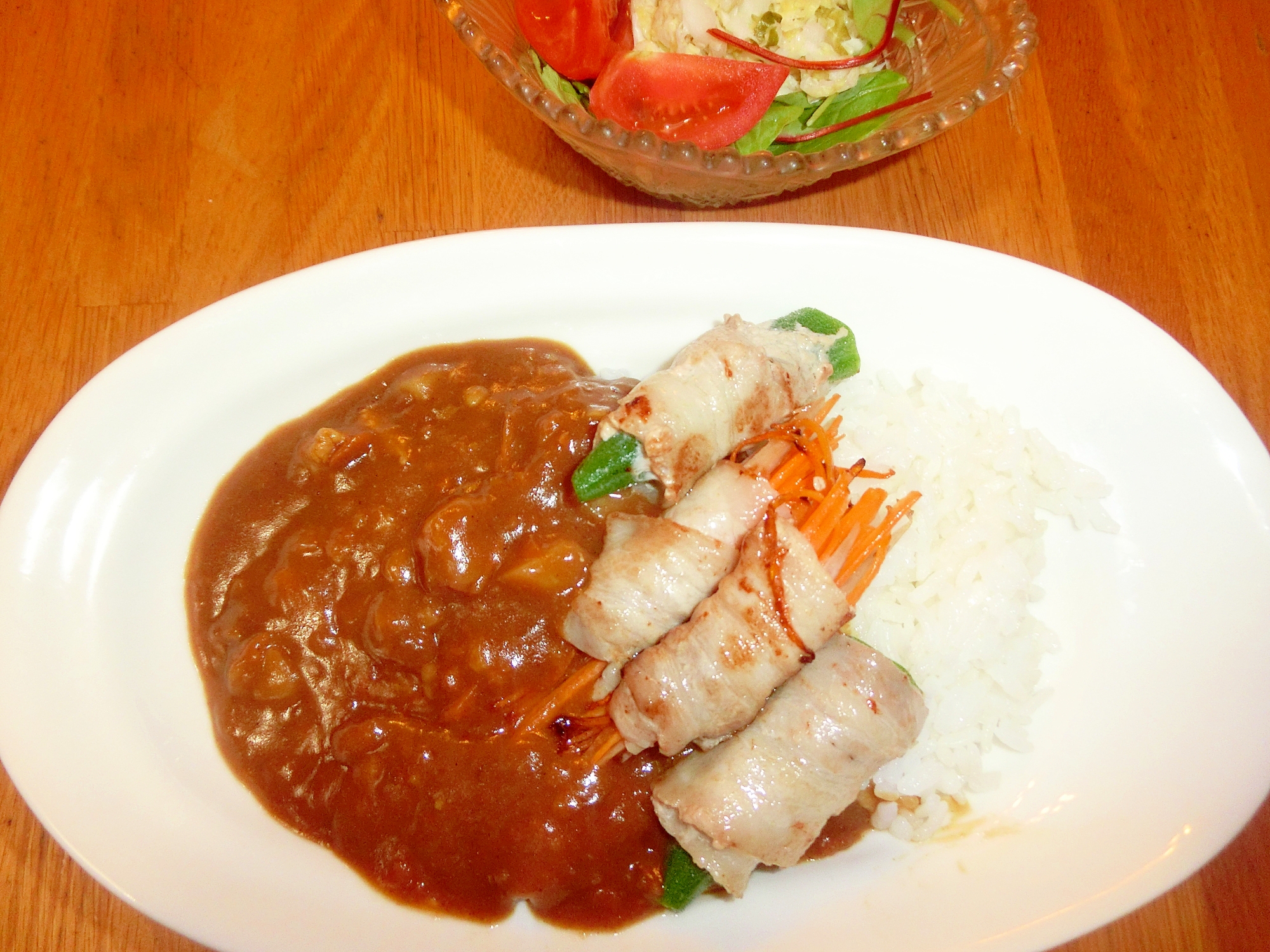 野菜肉巻きのカレー