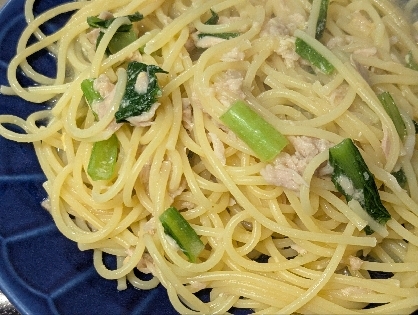 小松菜とツナの和風パスタ
