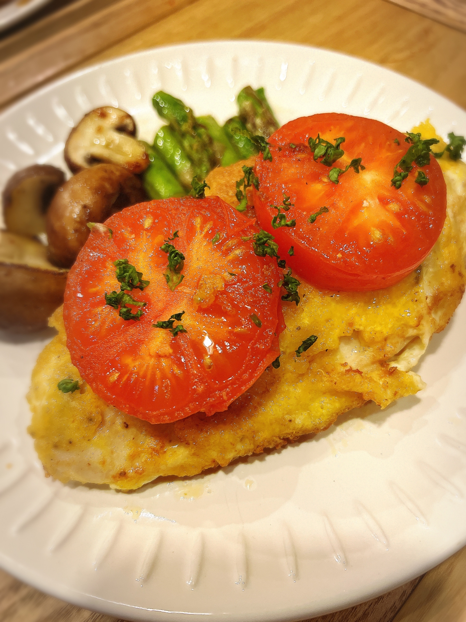 鶏むね肉のピカタ☆トマトのっけソース☆