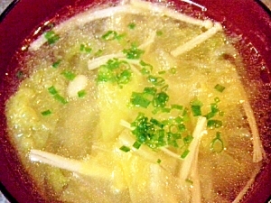 エノキと白菜の中華スープ