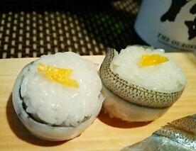 おもてなしにも、さよりの手巻き寿司