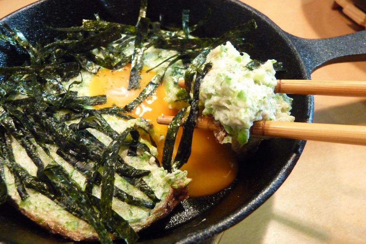 ふわとろオクラの長芋焼き風ふっくらスキレット焼き