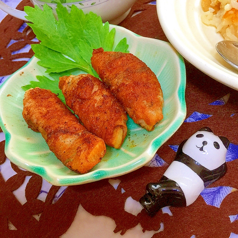 筍と焼き味噌大葉の豚肉巻き