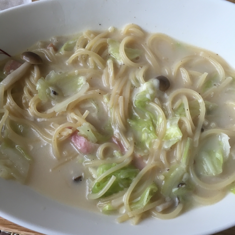 フライパンひとつで☆キャベツのスープパスタ