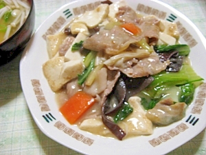 豆腐と豚肉の炒め煮