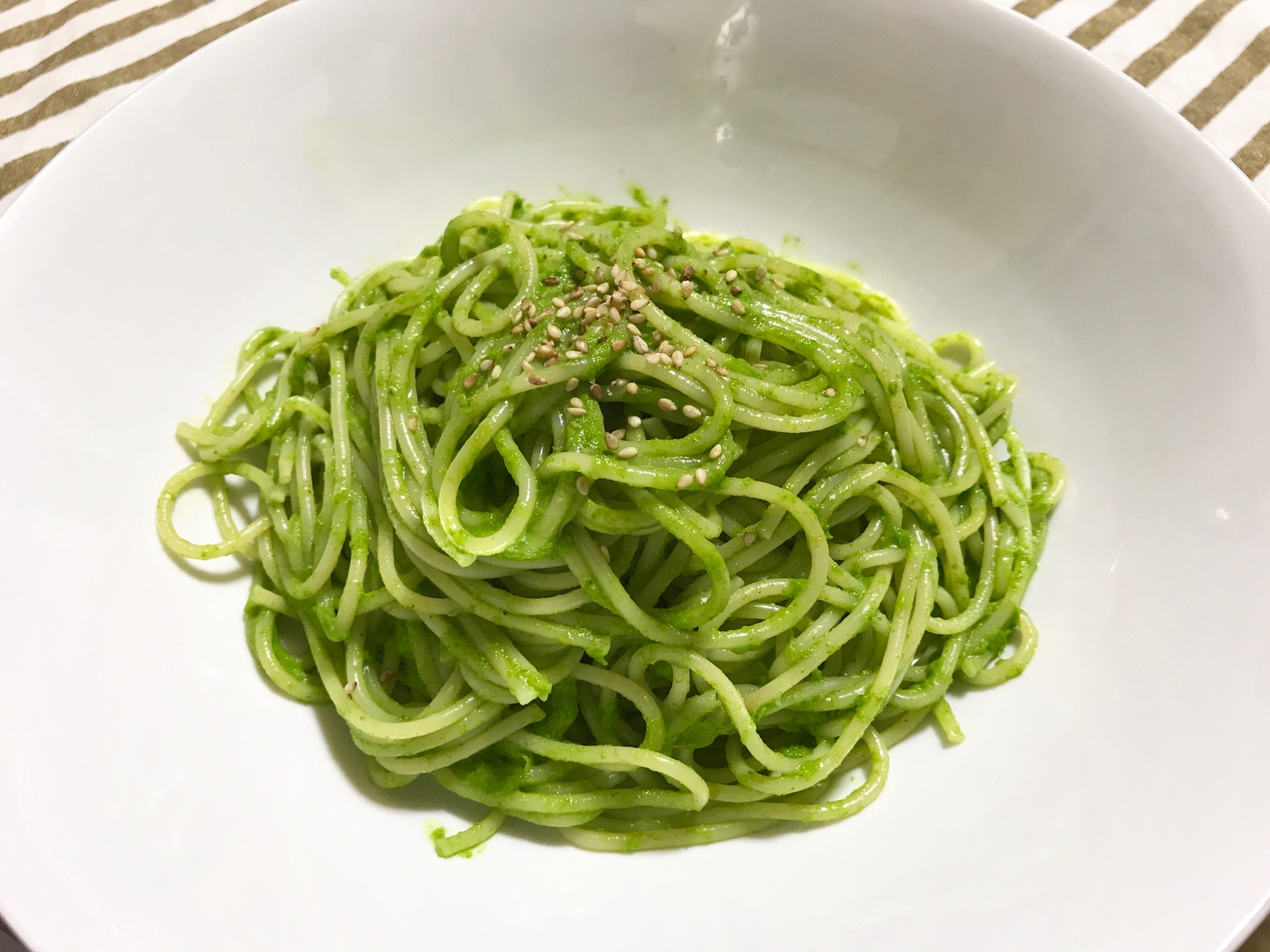 とっても簡単!小松菜のペスト・ジェノベーゼ風パスタ