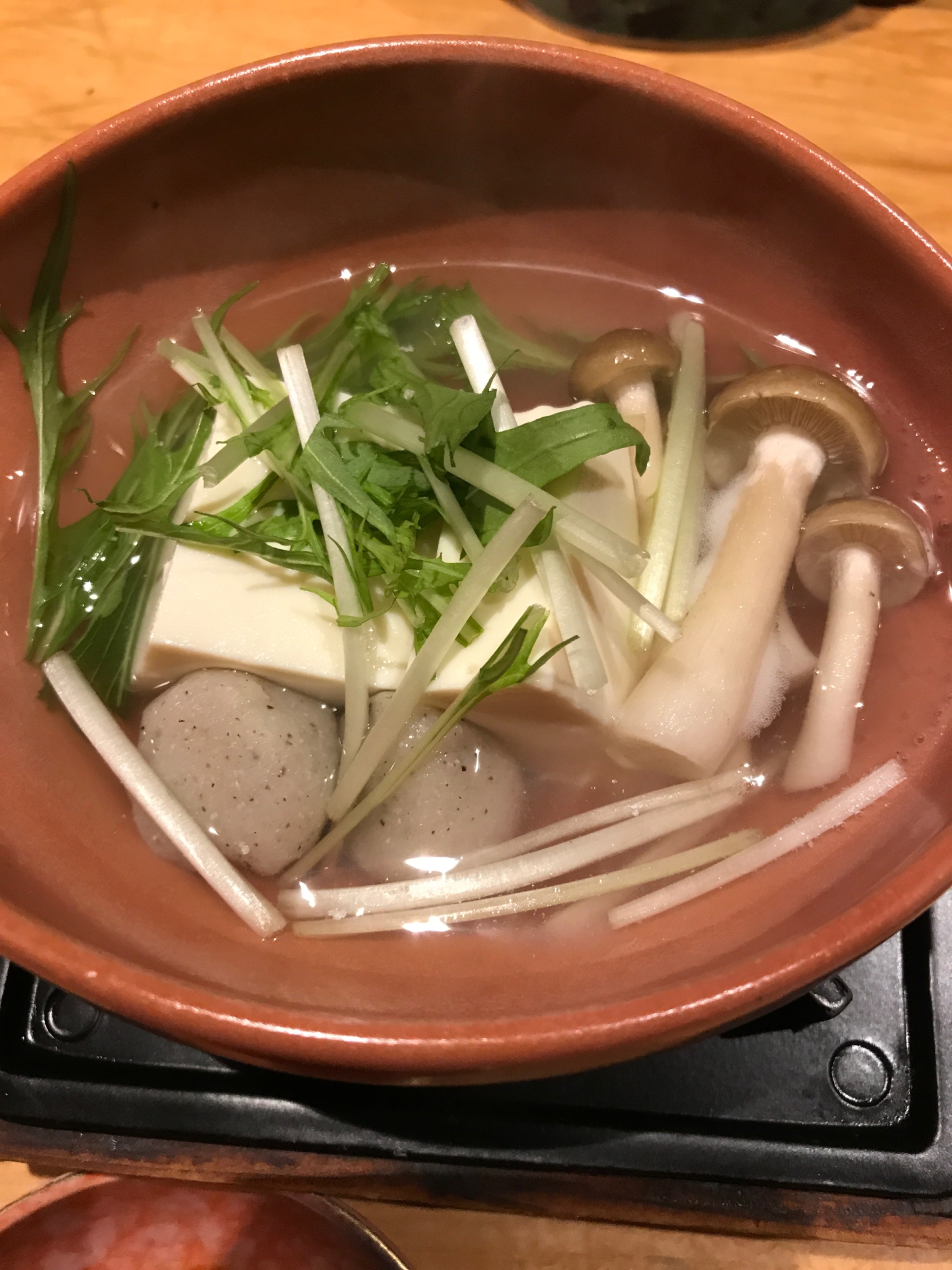 コンニャク、豆腐汁