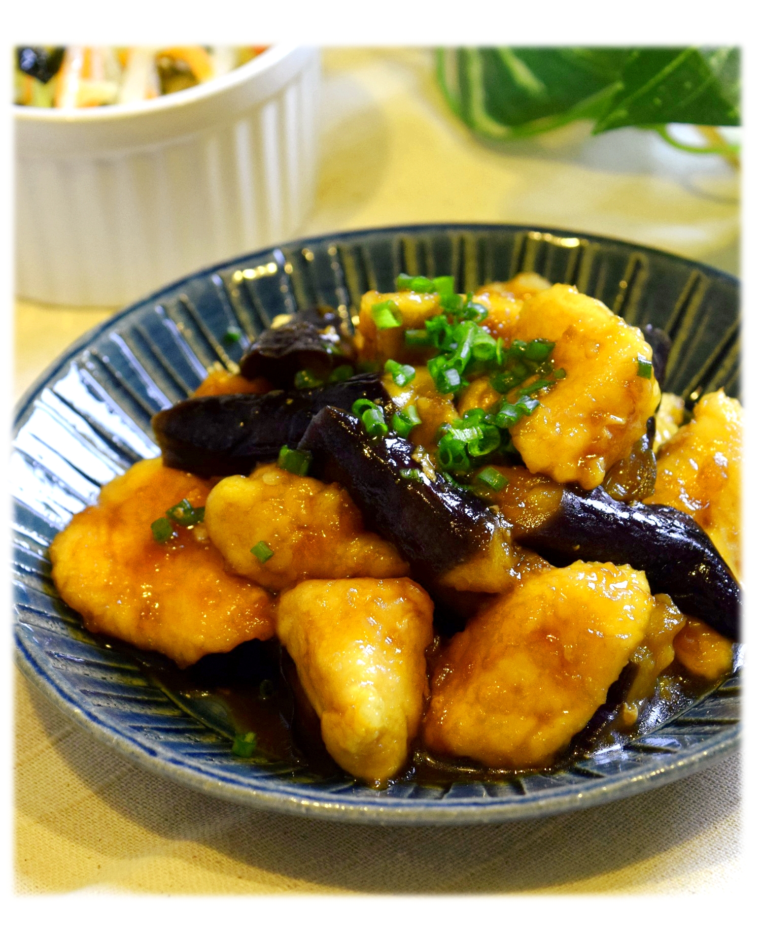 黒酢でさっぱり☆鶏肉と茄子照り焼き