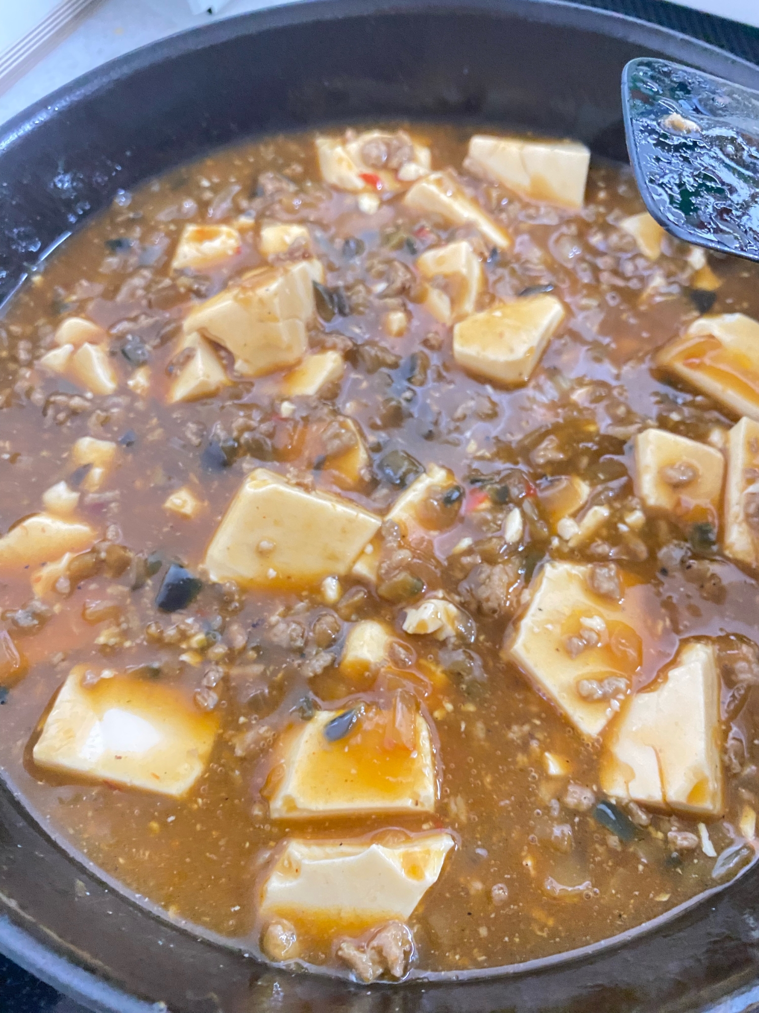 ナスでかさ増し麻婆豆腐