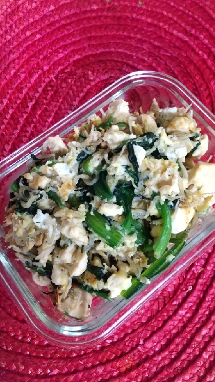 消化に良い★しらすホウレン草と豆腐の卵とじ お弁当