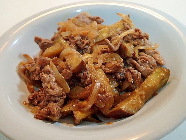 焼肉のたれとおかず生姜で　牛野菜炒め