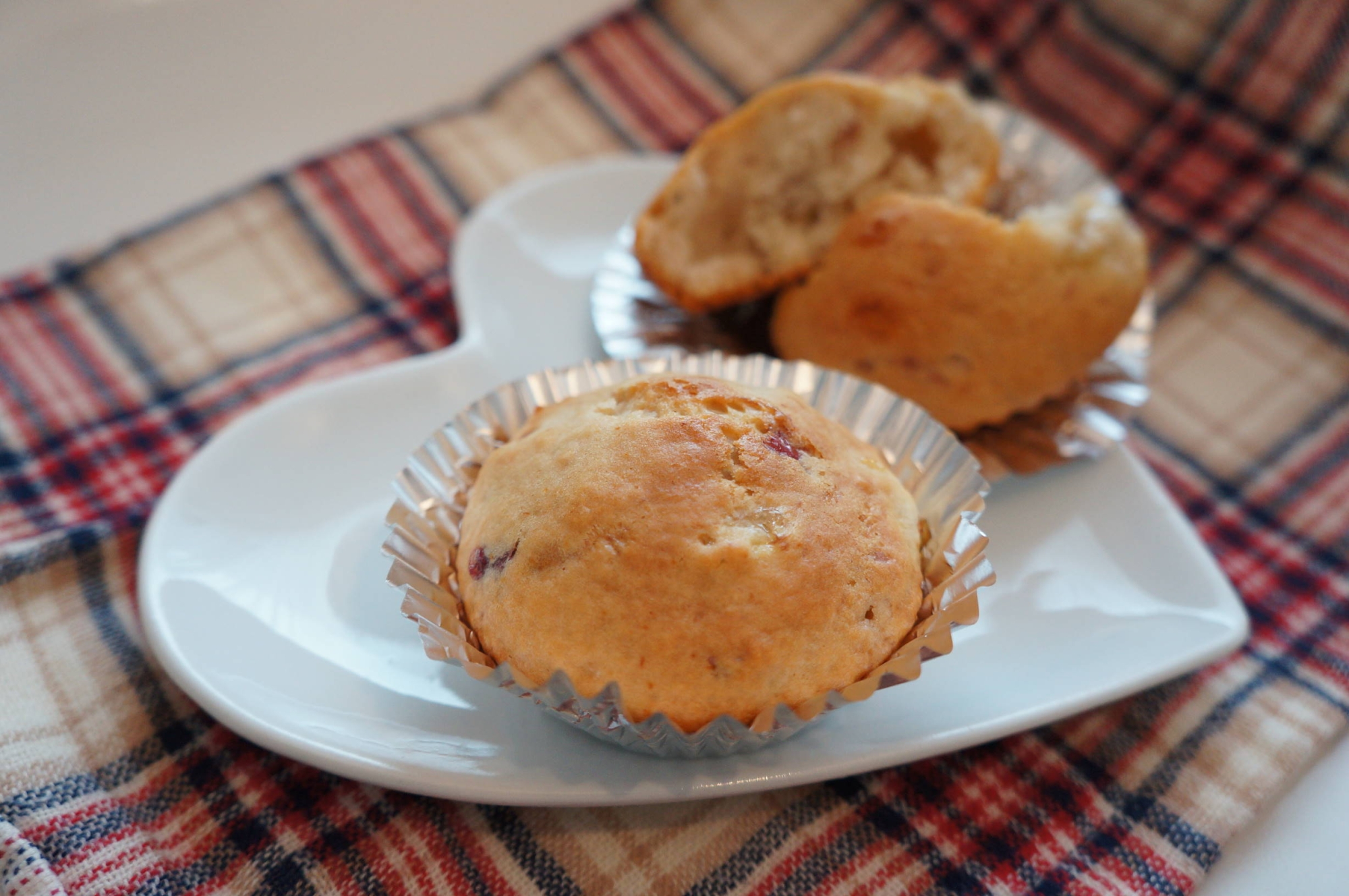 バター不使用!ジャムとバナナのカップケーキ