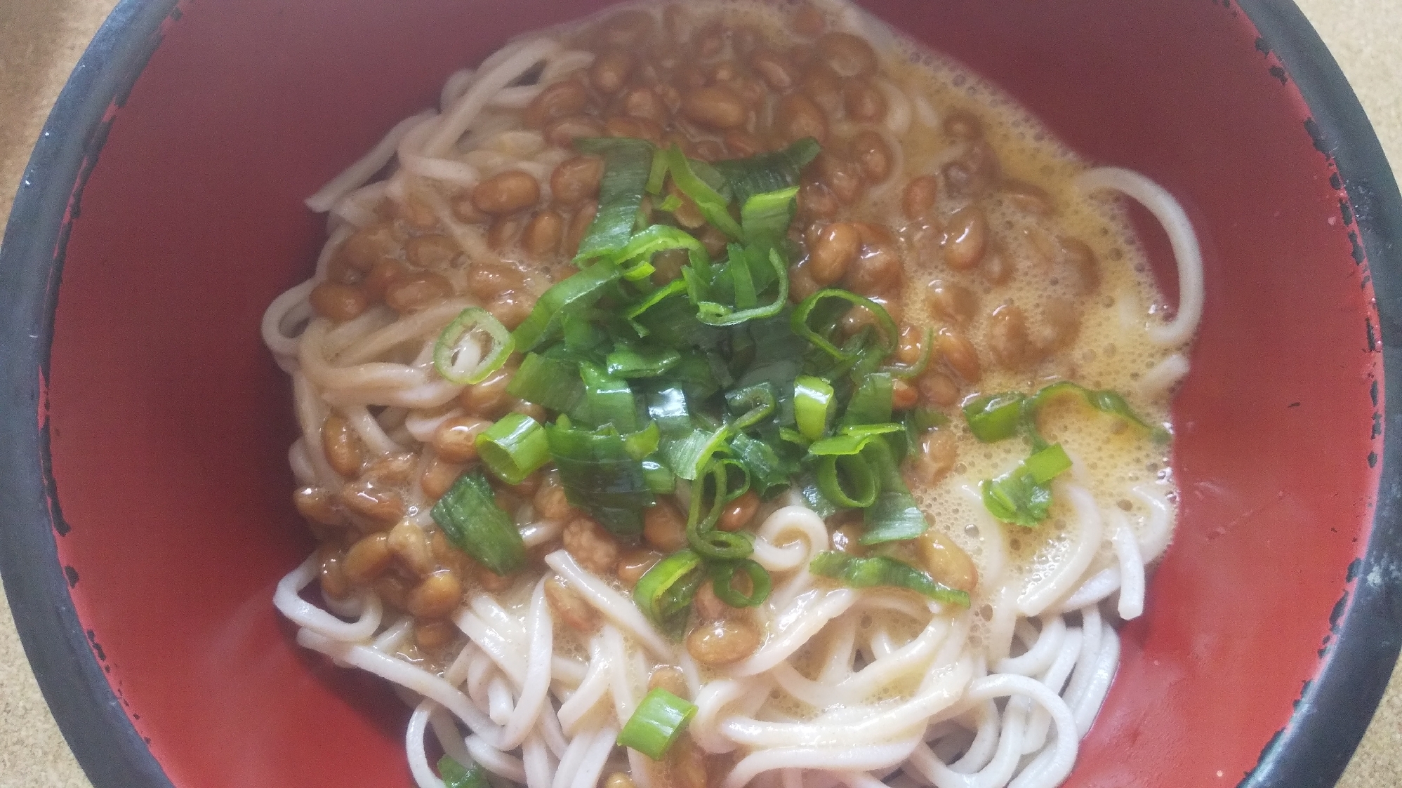 納豆&卵の冷たいうどん