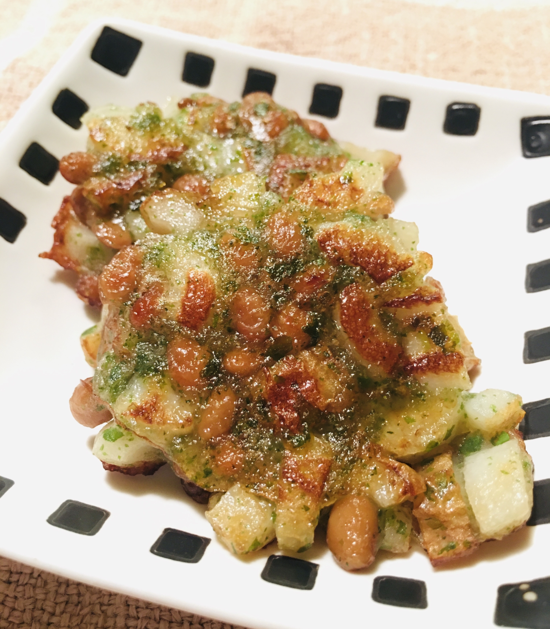 納豆とちくわの磯辺焼き