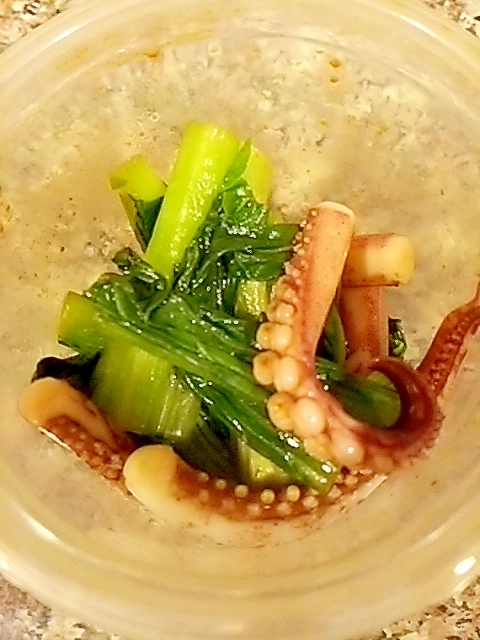 ゲソと小松菜のシナモン醤油煮