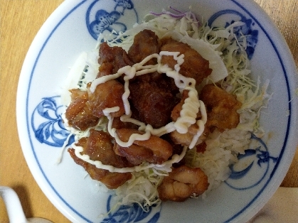 残った唐揚げで！甘辛唐揚げ丼♪