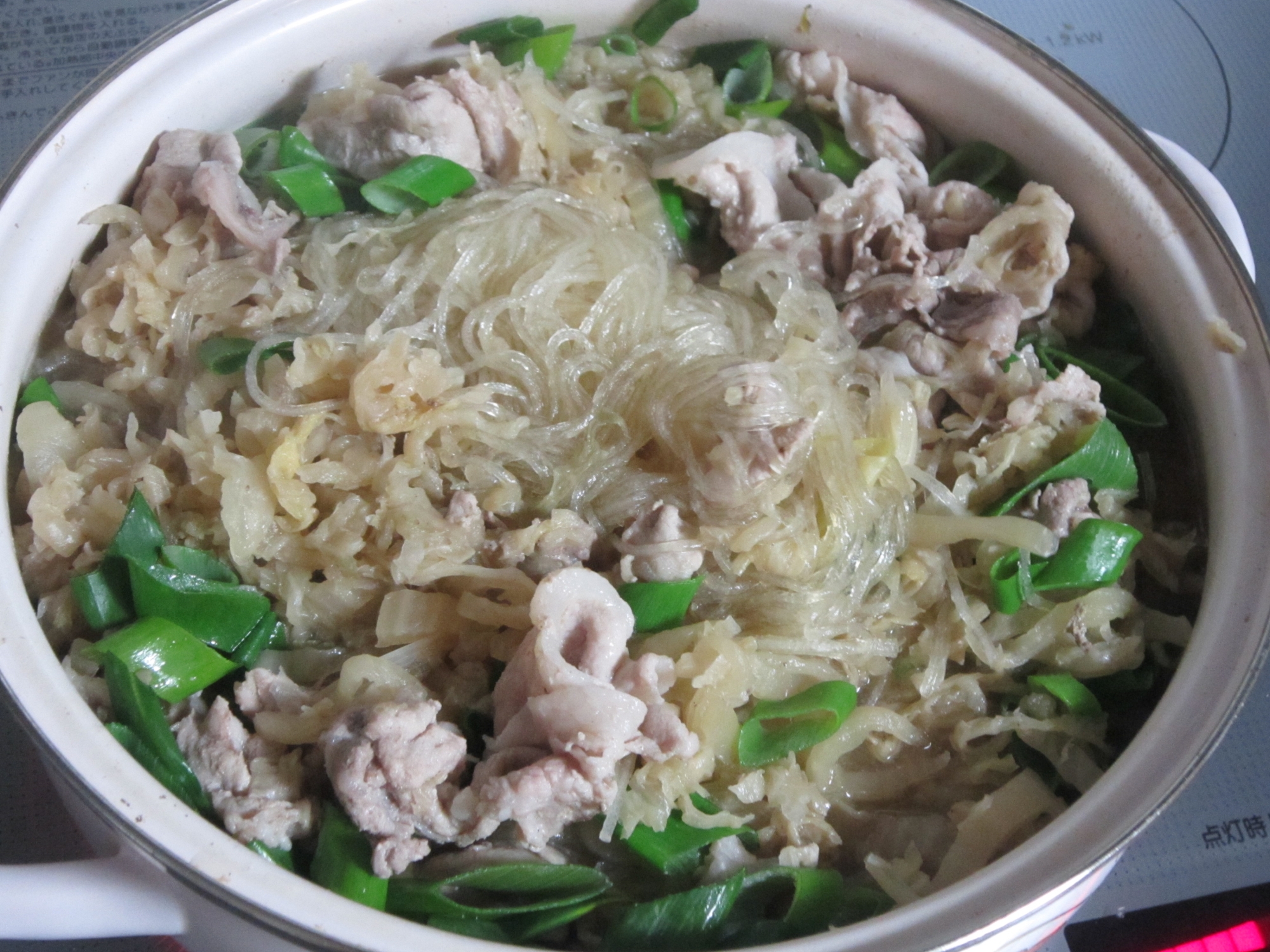 古漬け白菜と豚肉春雨の煮込み